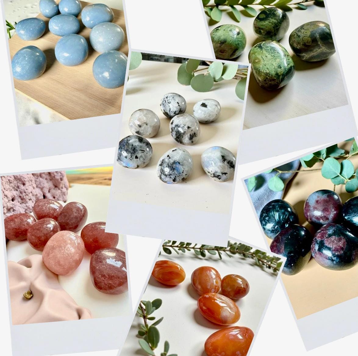 Crystal Tumble Stone Set of 5 – Personalized Healing Crystals Gift