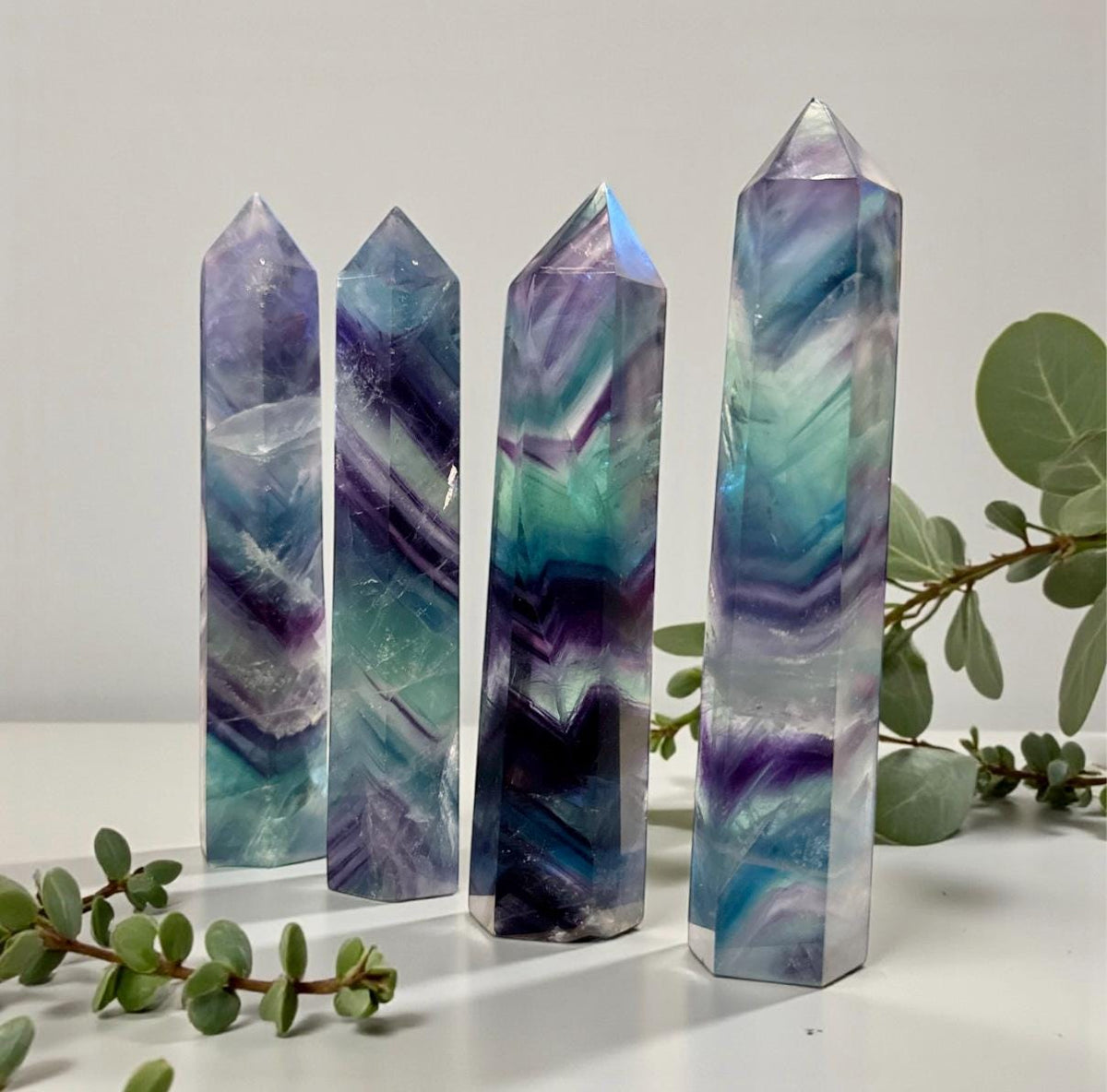 Large Rainbow Fluorite Crystal Tower 120mm-140mm– High-Grade Fluorite Clarity & Focus