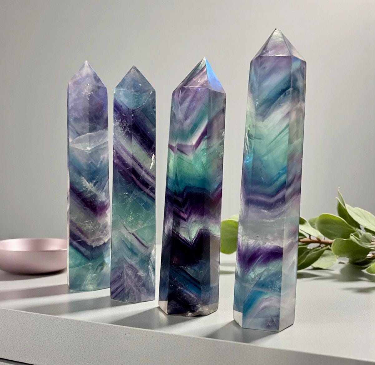 Dark Rainbow Fluorite Crystal Tower (110mm–120mm) – High-Grade Fluorite Clarity & Focus