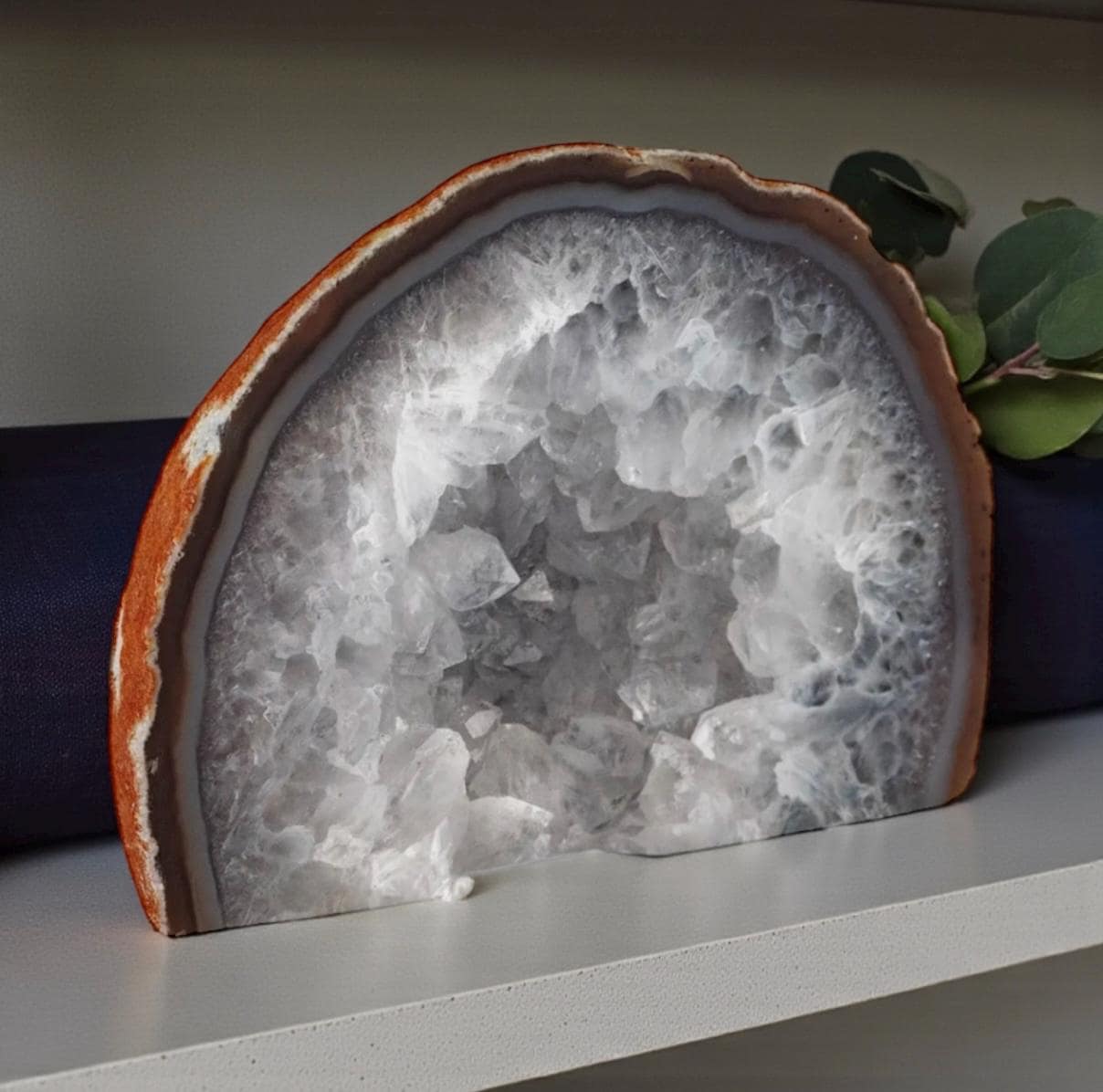 Natural Agate Crystal Slice: Standing Display Piece