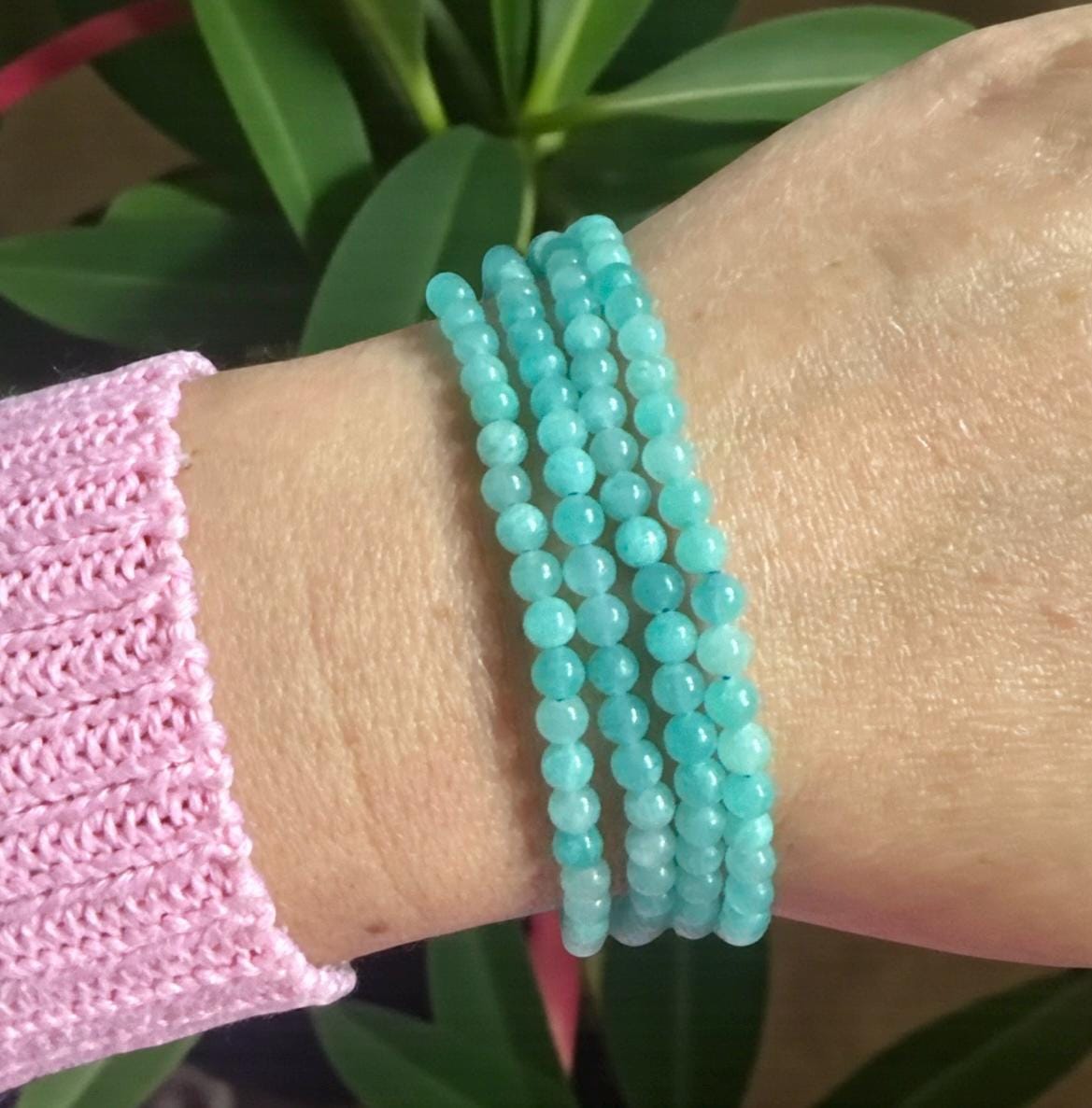 Amazonite Crystal Bracelet • 3mm Stretch Bead, Emotional Balance