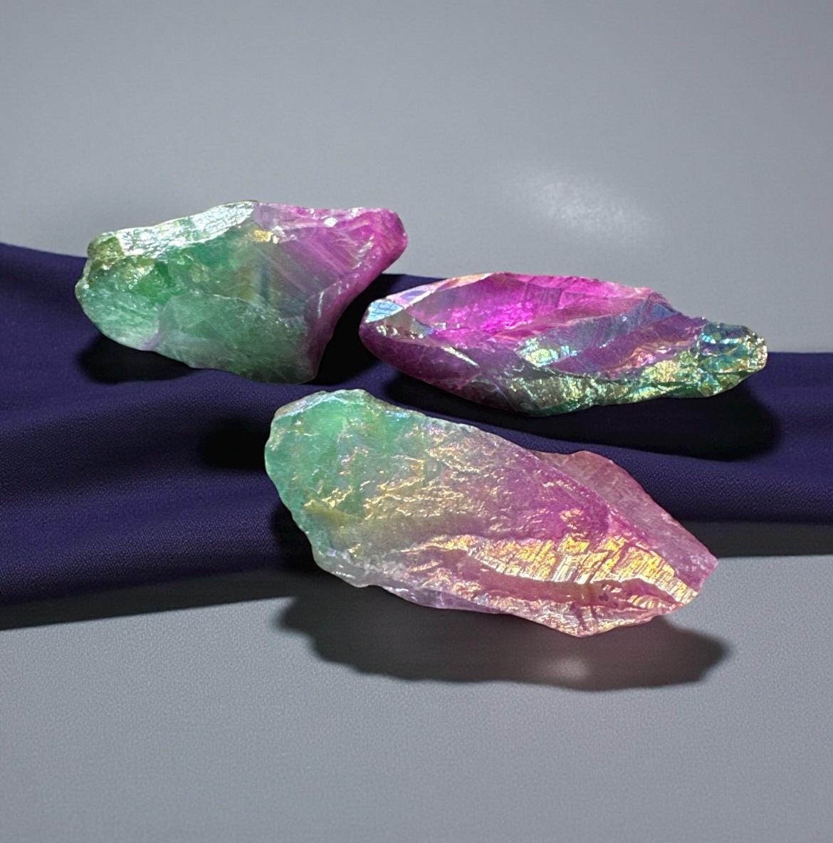 Iridescent Aura Quartz Crystal Point: Unicorn Energy, Rainbow Shimmer