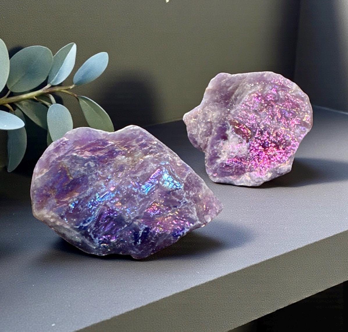 Aura Crystal Set – Raw Amethyst, Rose Quartz, Fluorite, Angel Quartz