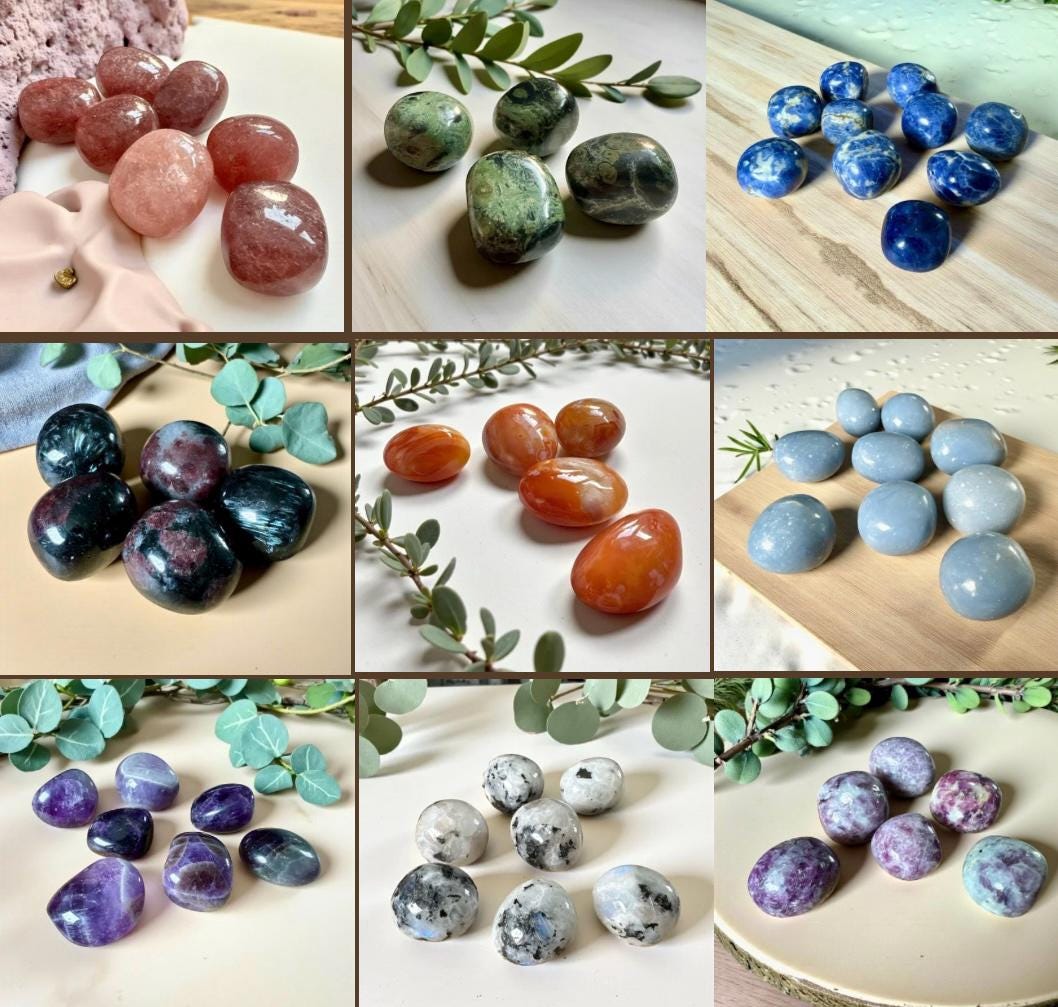 Crystal Tumble Stone Set of 5 – Personalized Healing Crystals Gift