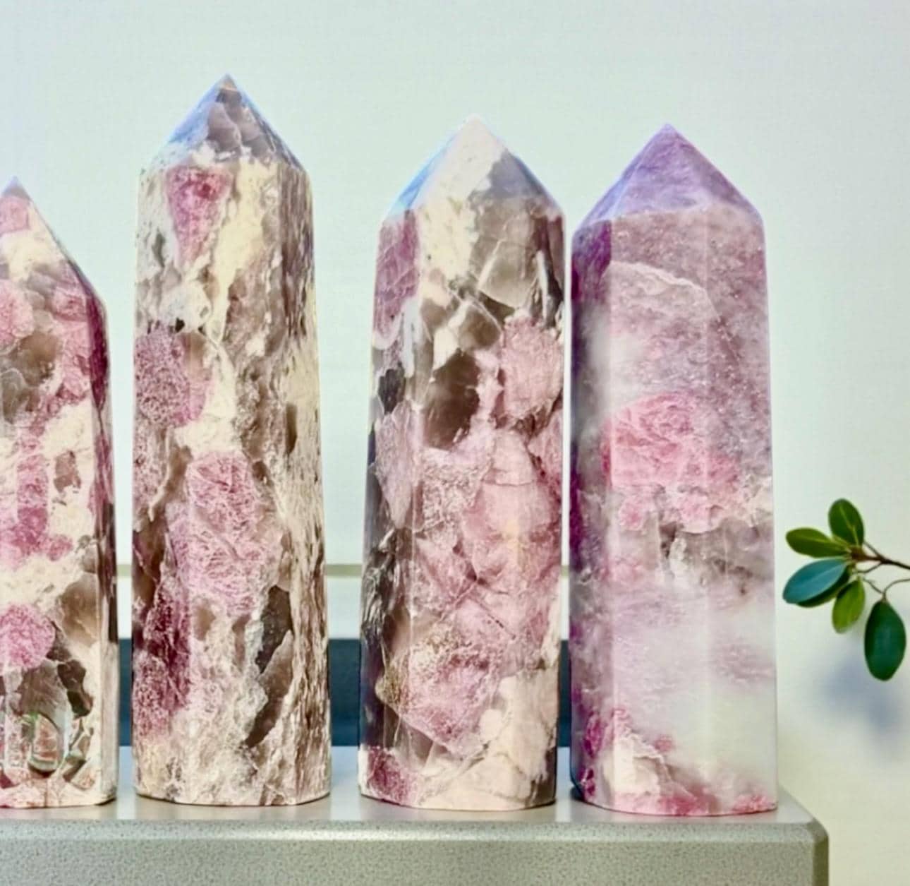 Unicorn Stone Tower – Pink Tourmaline, Lepidolite & Smokey Quartz (65mm–75mm)