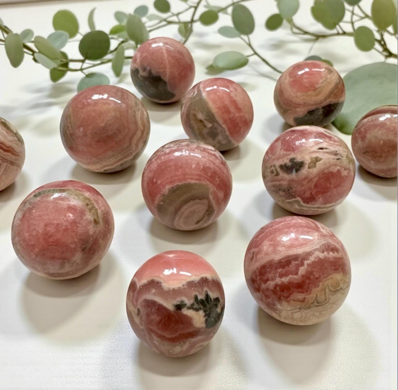 Grade AA Rhodochrosite Mini Sphere: Emotional Healing Crystal 22mm-34mm