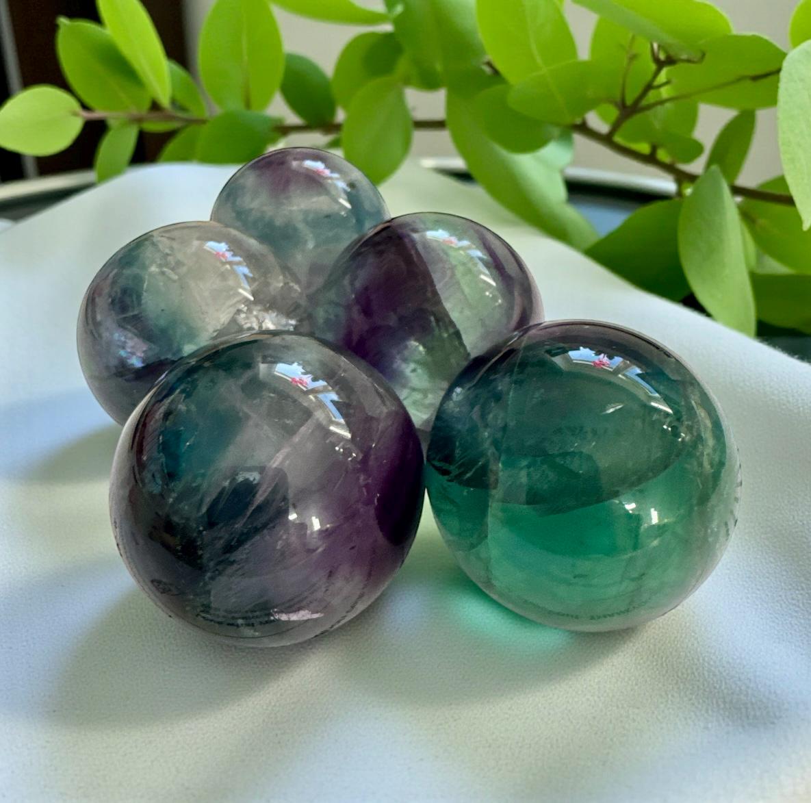 Rainbow Fluorite 35mm Sphere – Clarity, Balance & Calm