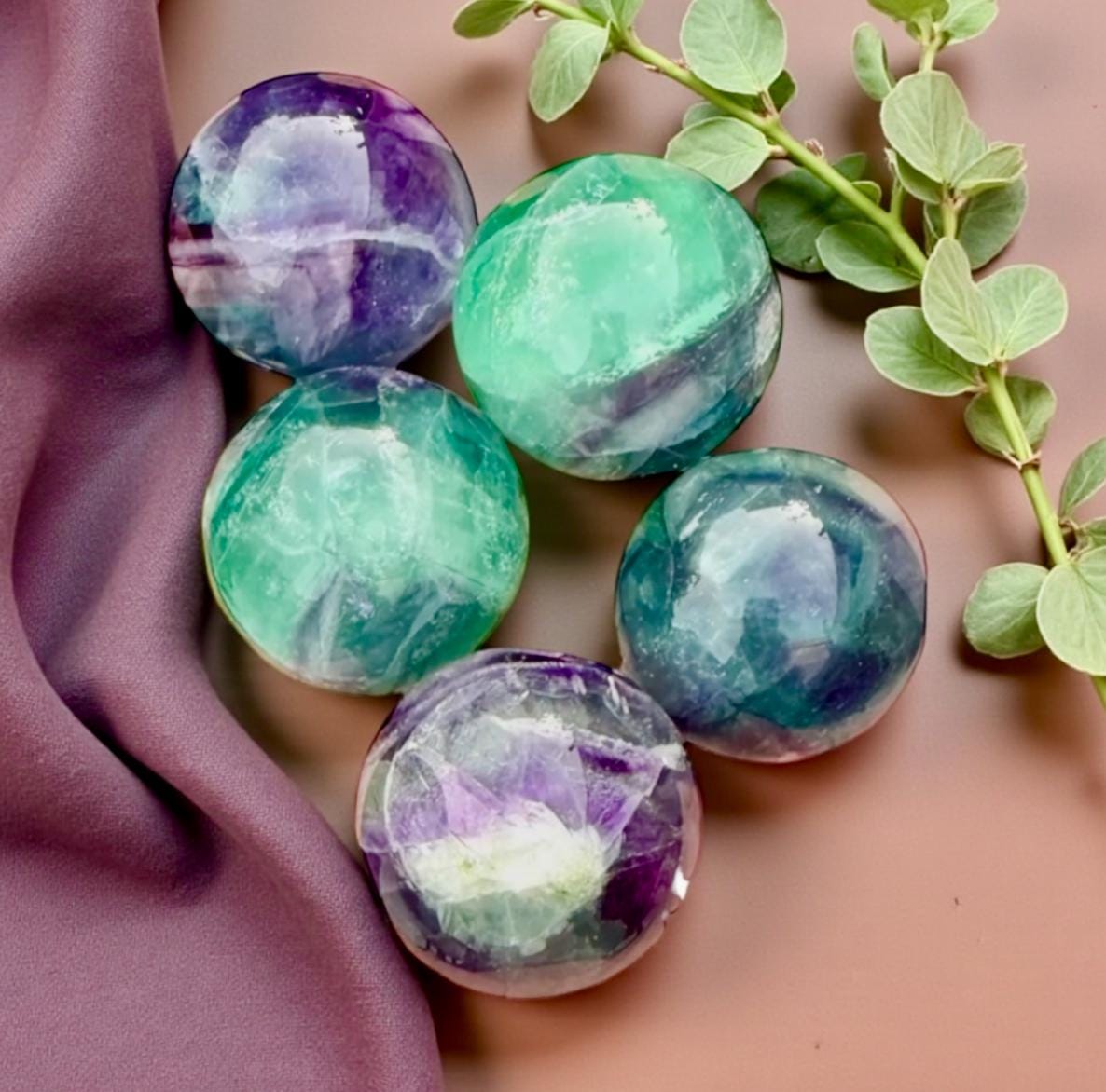 Rainbow Fluorite 35mm Sphere – Clarity, Balance & Calm
