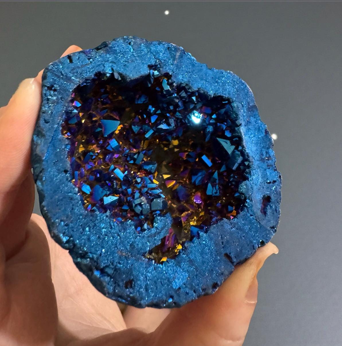 Cobalt Aura Geode – Vibrant and Mystical Crystal | Luna by Louise, Crystal Shop UK