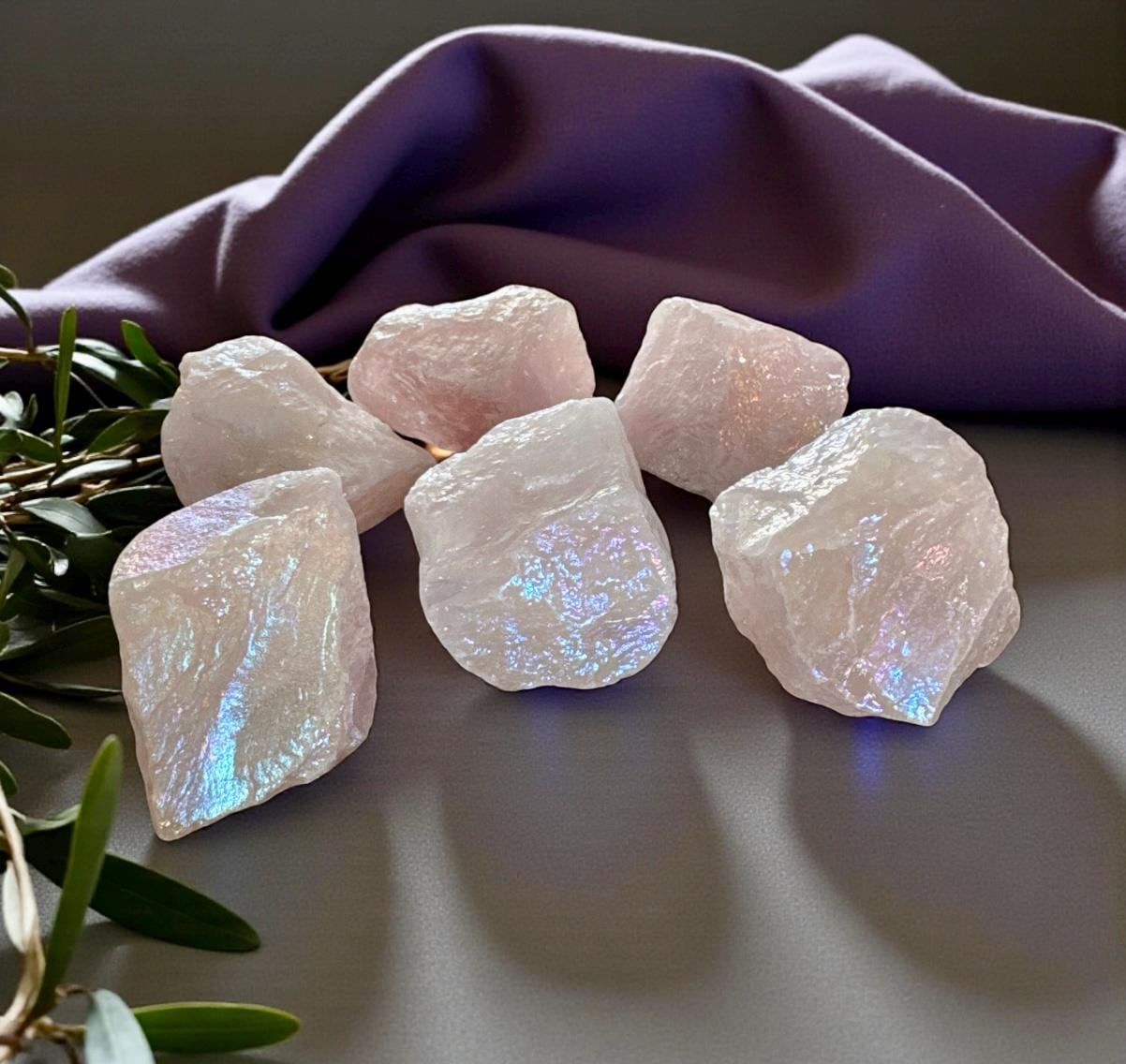 Raw Rose Aura Quartz Crystal Piece – Ethereal Beauty | Luna by Louise, Crystal Shop UK