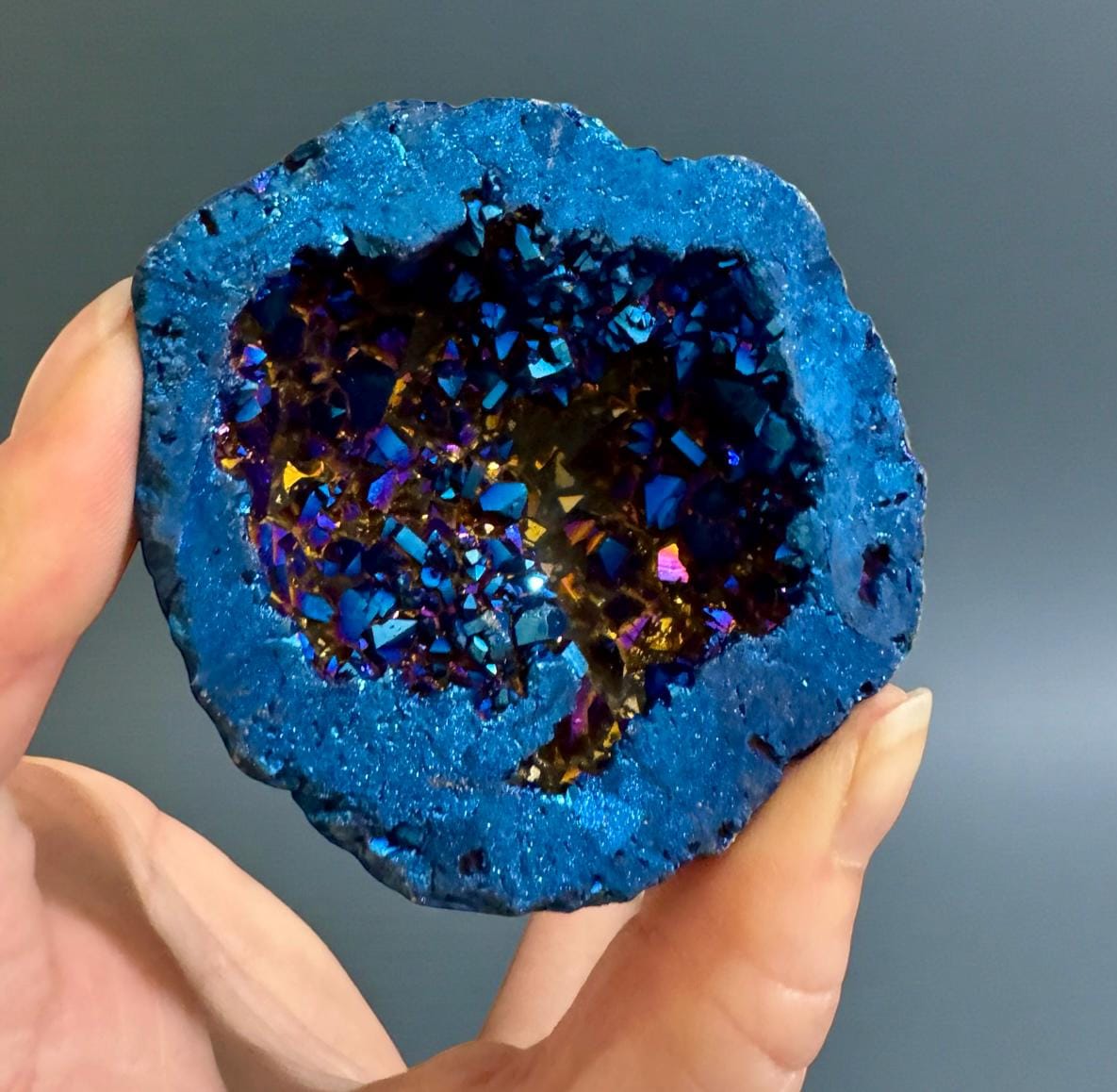 Cobalt Aura Geode – Vibrant and Mystical Crystal | Luna by Louise, Crystal Shop UK