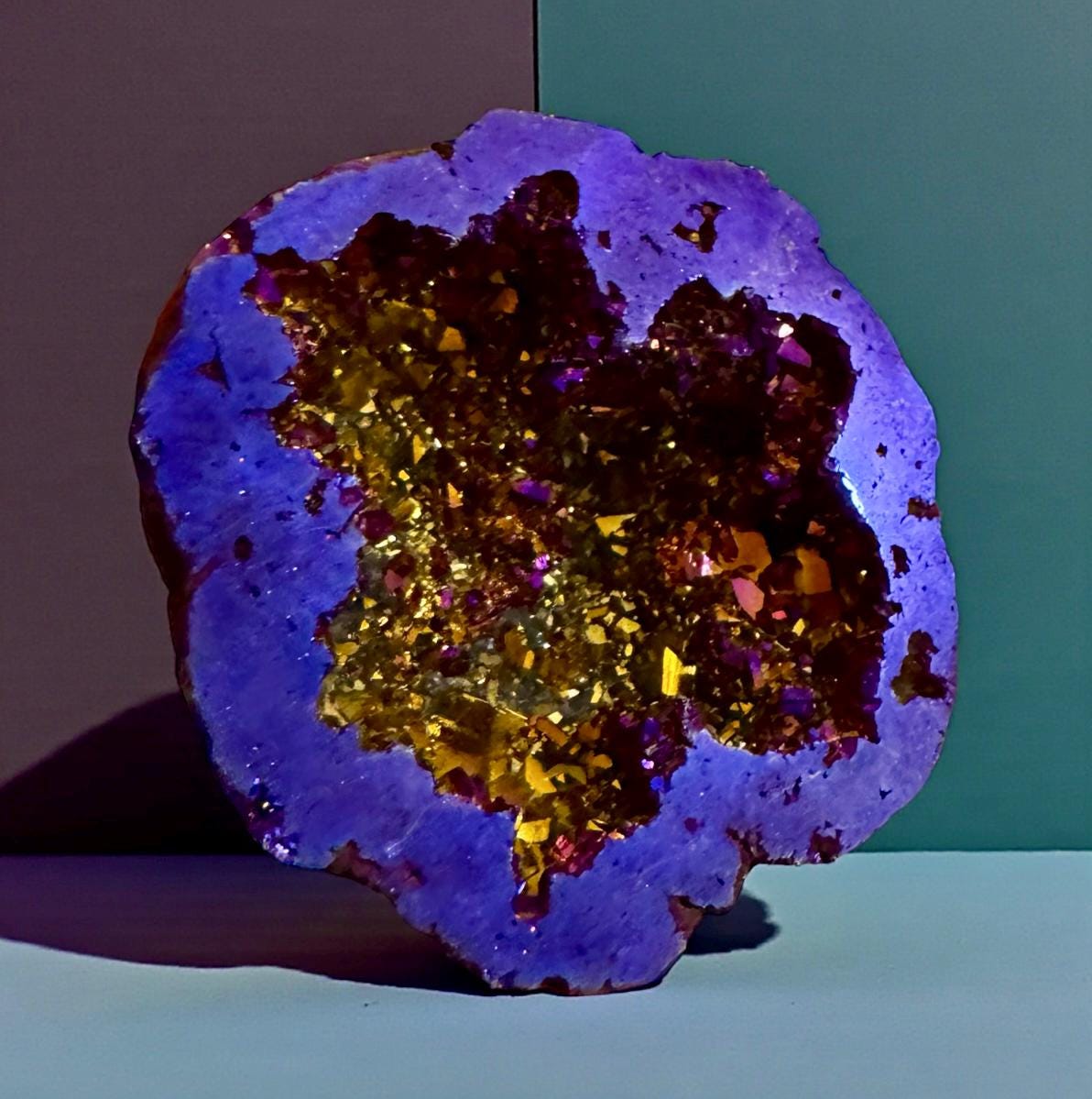 Aura Geode Gift Box: Radiant Rainbow Crystal, Magical Keepsake