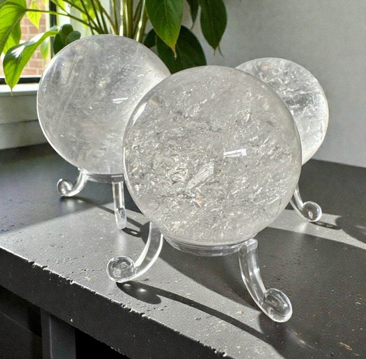 Clear Quartz Crystal Sphere | Master Healer Stone, Optional Light Stand