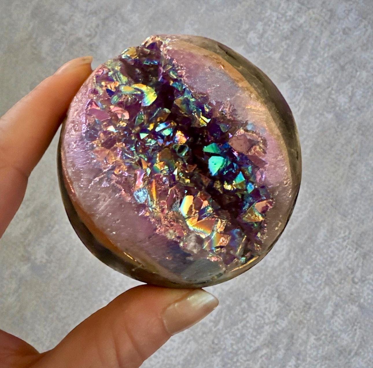 Aura Amethyst Crystal Sphere – 55–65mm | Protection, Luna by Louise, Crystal Shop UK