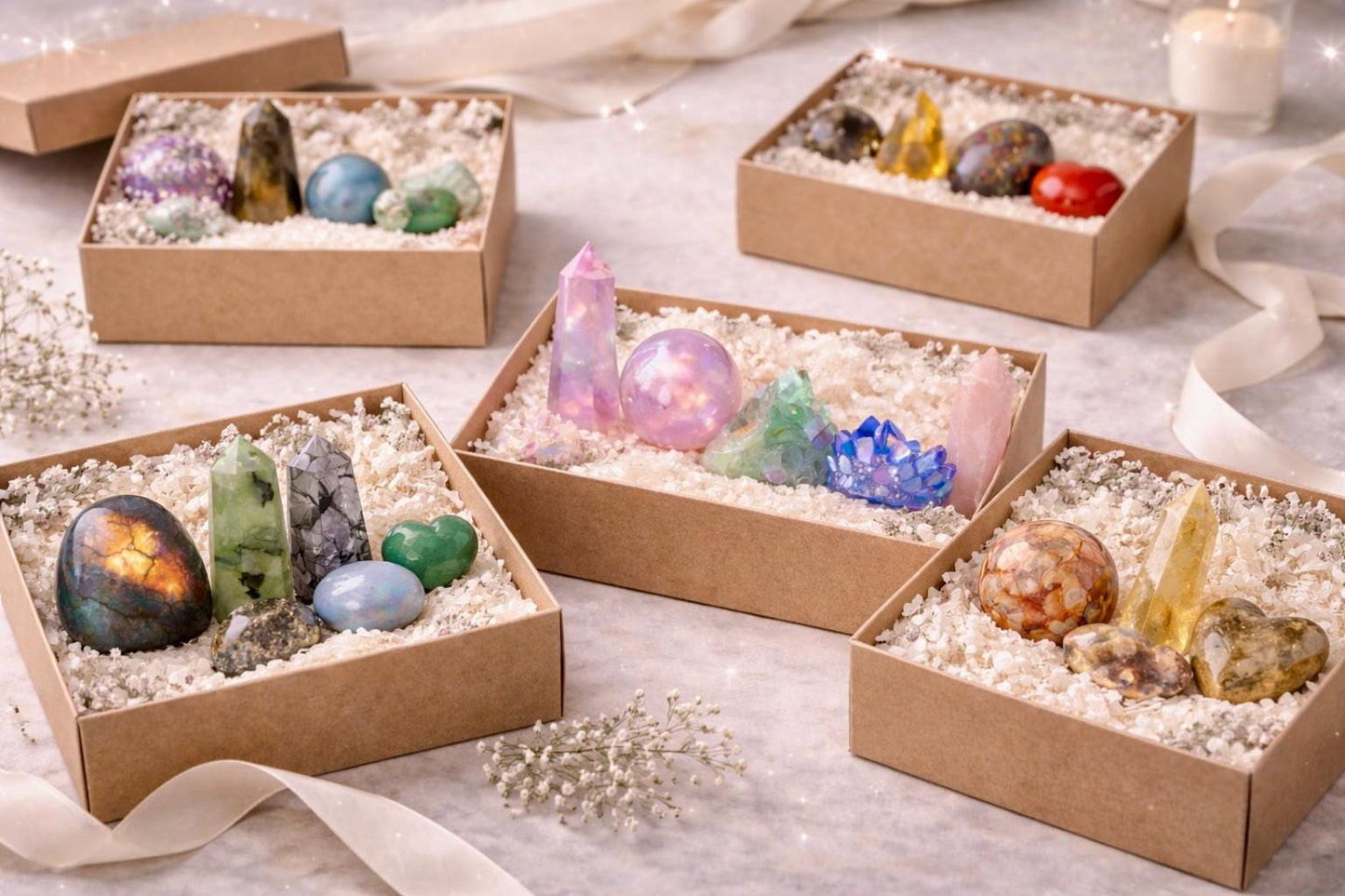 After the Storm Crystal Set. Renewal • Strength • Moving Forward - Crystal Story Bundle 4