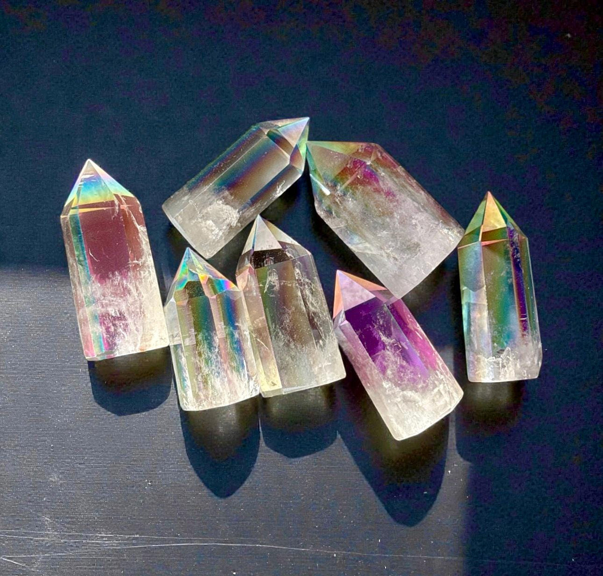Indigo Aura Quartz Tower: Tanzine Aura Crystal Point, Luna by Louise