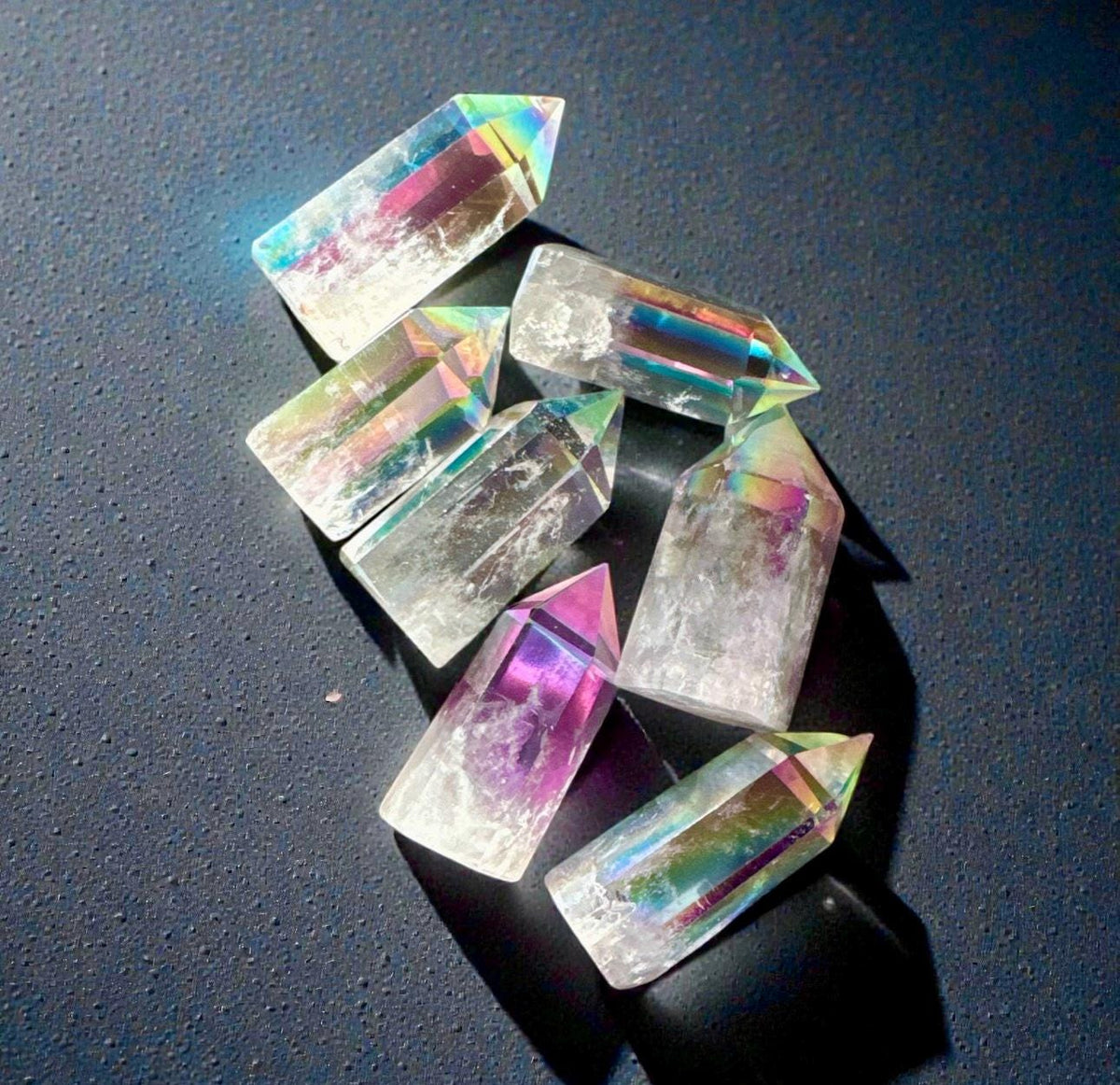 Indigo Aura Quartz Tower: Tanzine Aura Crystal Point, Luna by Louise