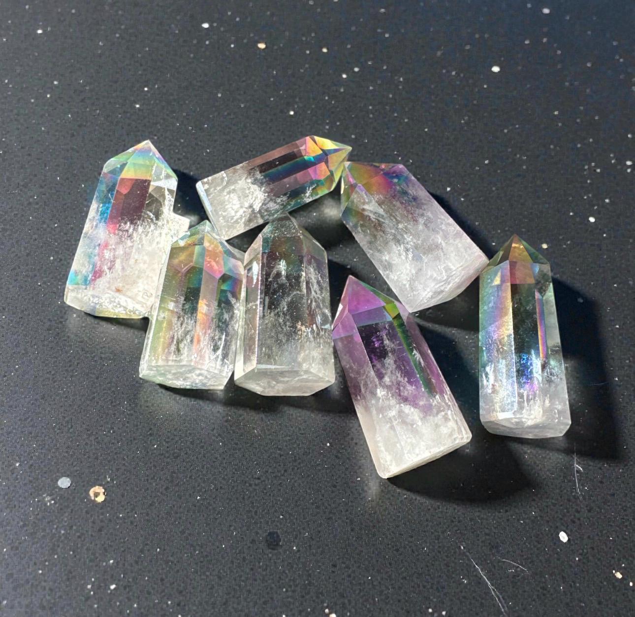 Indigo Aura Quartz Tower: Tanzine Aura Crystal Point