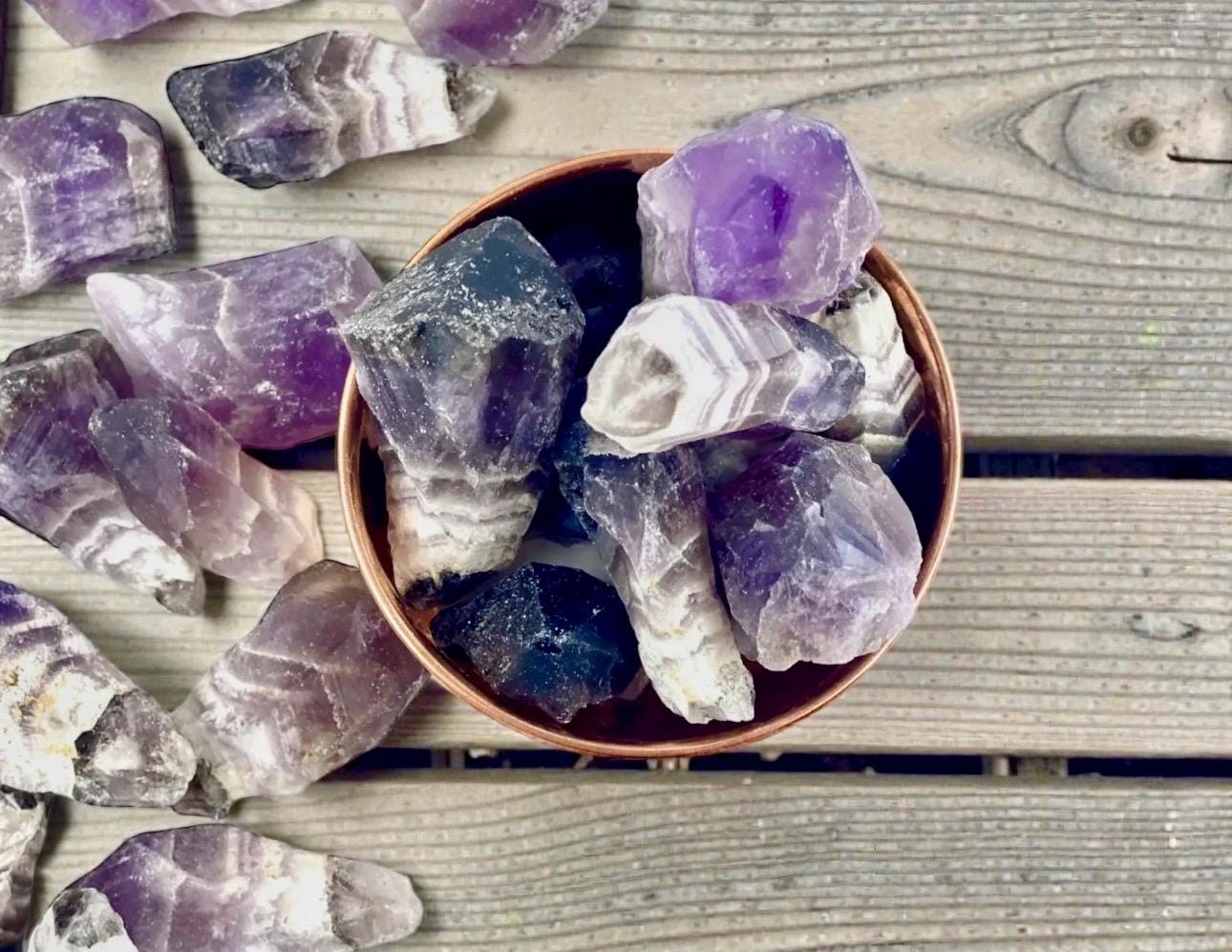 Raw Chevron Amethyst Point – Dream Amethyst Crystal, Natural Décor