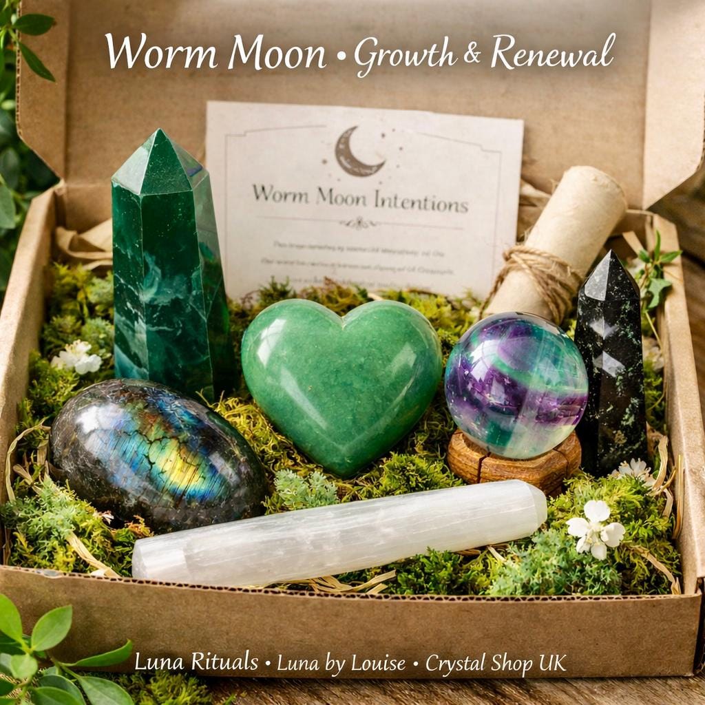 Worm Moon Crystal Ritual Box | Growth & Renewal, Spring Reset