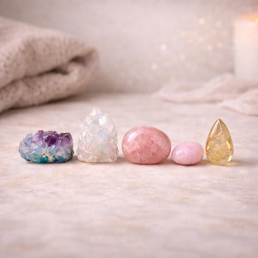 A Quiet Winter Evening Crystal Set. Rest • Stillness • Comfort. Crystal Story Bundle 3