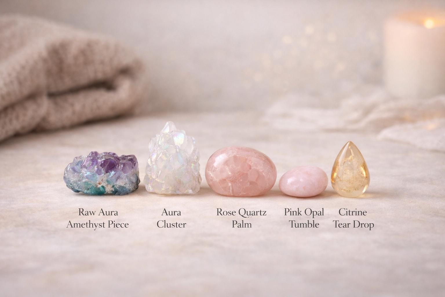 A Quiet Winter Evening Crystal Set. Rest • Stillness • Comfort. Crystal Story Bundle 3