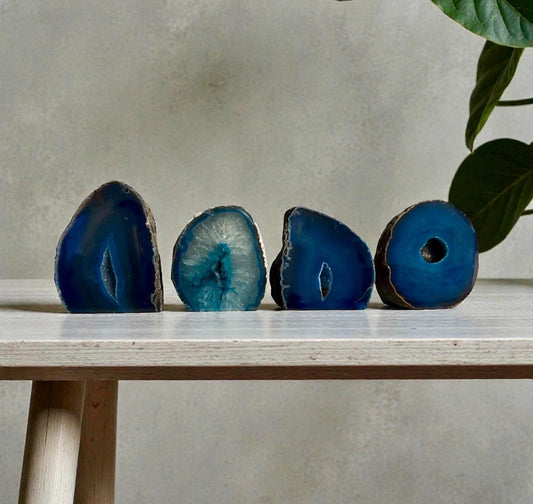 Teal Agate Standing Cut Base: Crystal of Renewal & Balance