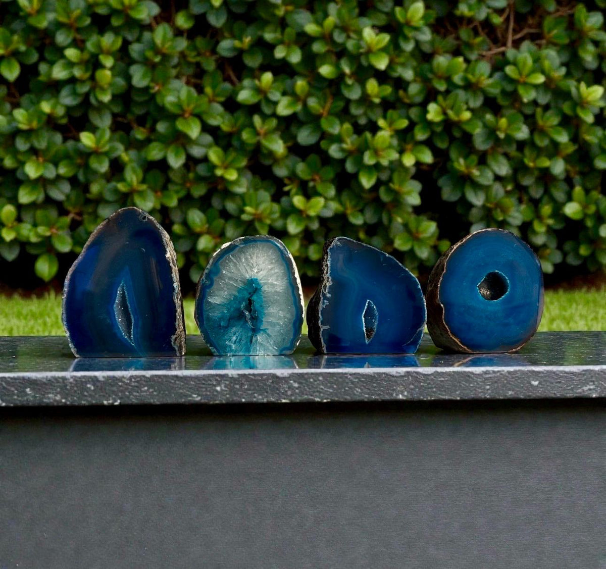 Teal Agate Standing Cut Base: Crystal of Renewal & Balance