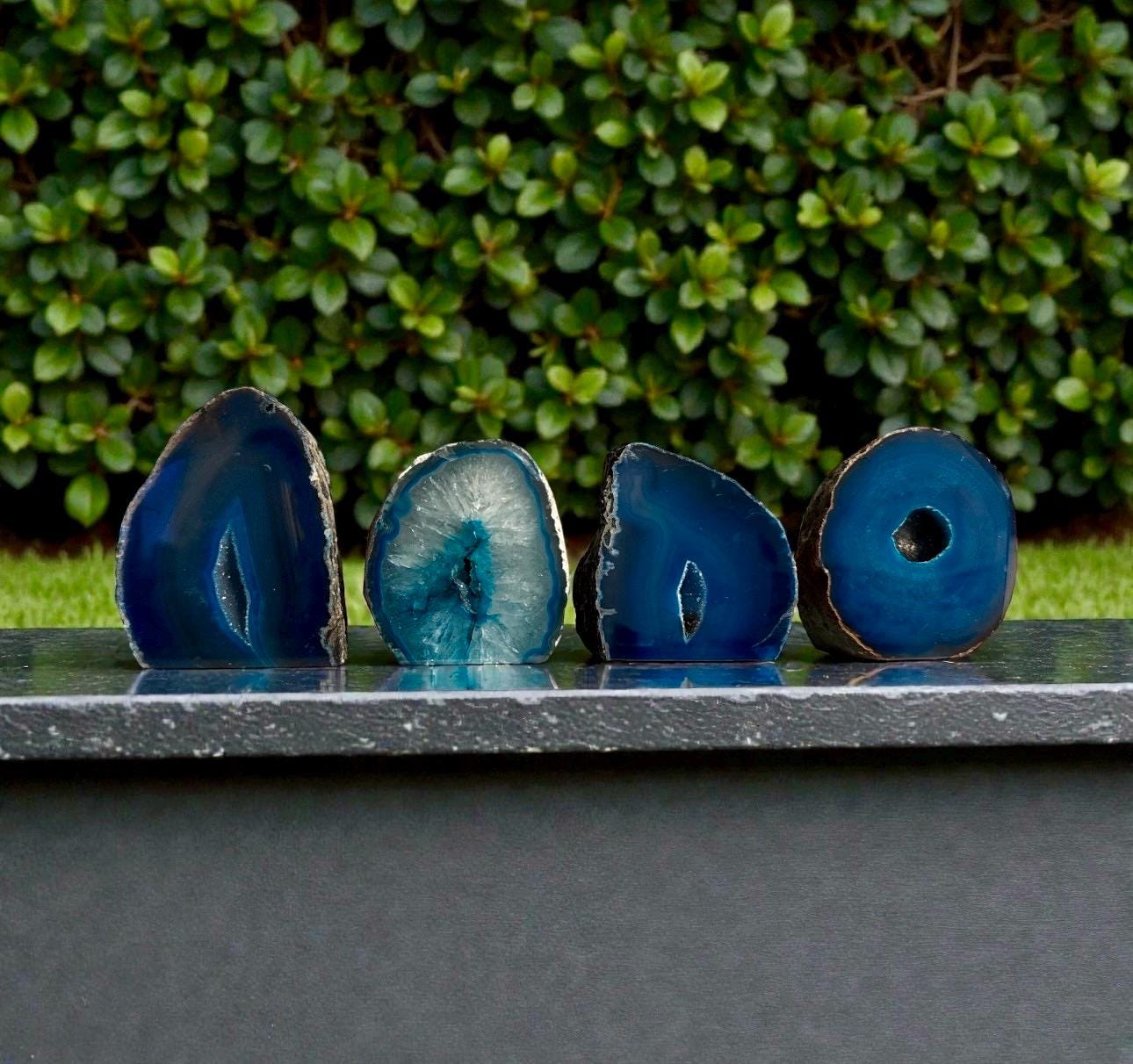Teal Agate Standing Cut Base: Crystal of Renewal & Balance