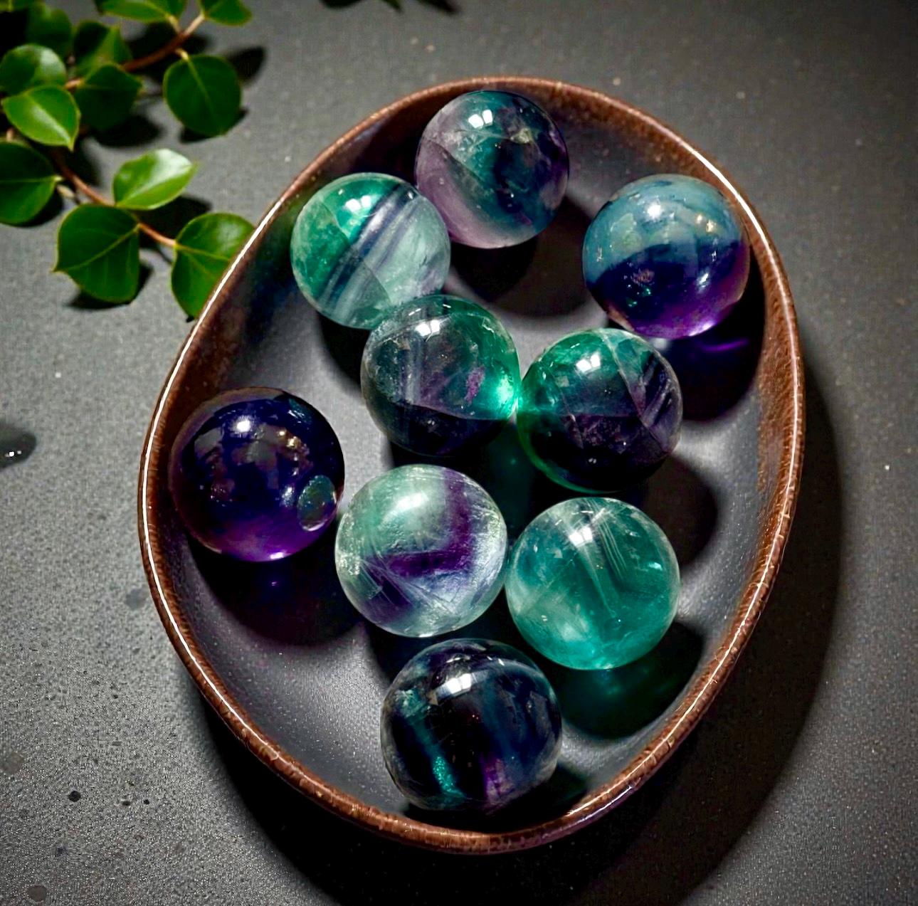 Rainbow Fluorite 35mm Sphere – Clarity, Balance & Calm