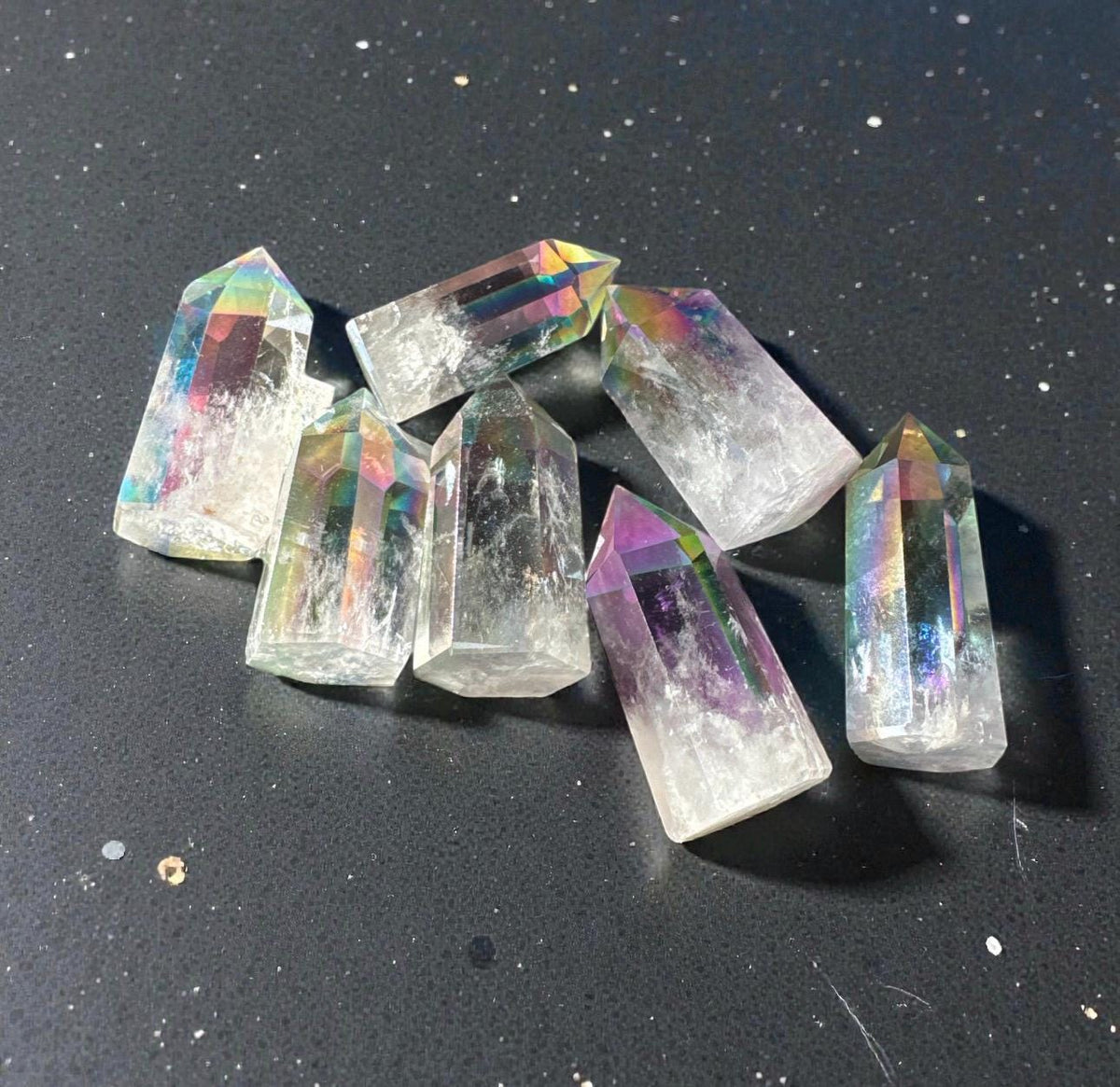 Indigo Aura Quartz Tower: Tanzine Aura Crystal Point, Luna by Louise