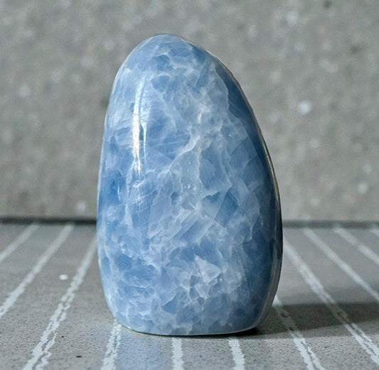 Blue Calcite Free Form: Polished Crystal for Peace & Communication