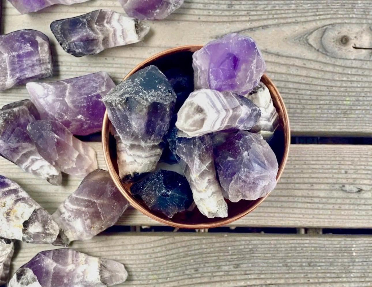 Raw Chevron Amethyst Point – Dream Amethyst Crystal, Natural Décor