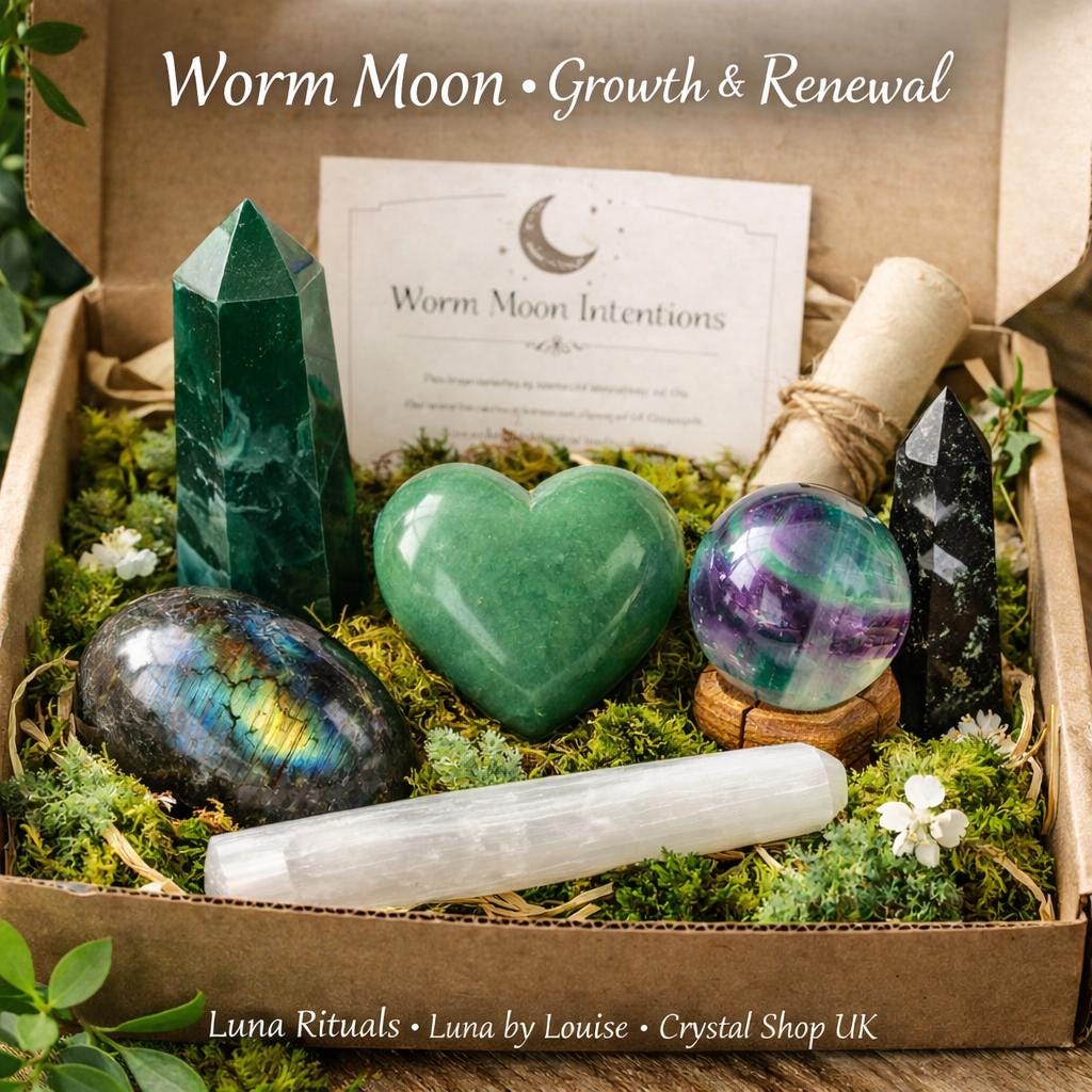 Worm Moon Crystal Ritual Box | Growth & Renewal, Spring Reset