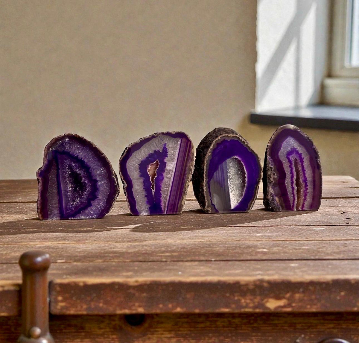 Purple Agate Crystal Slice: Intuition & Spiritual Growth