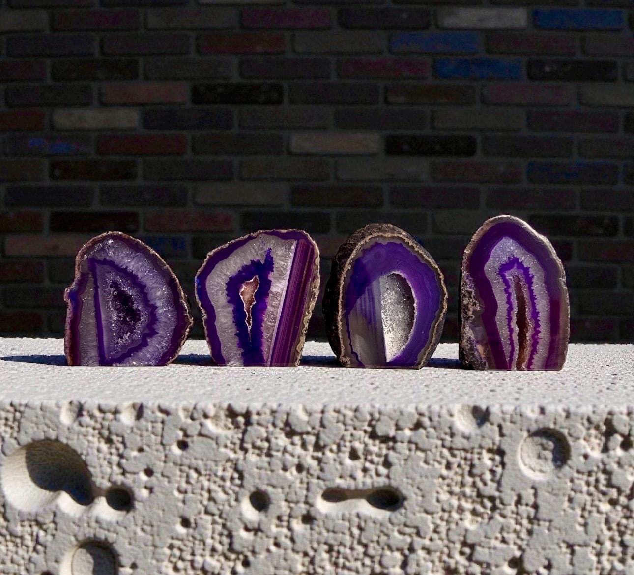 Purple Agate Crystal Slice: Intuition & Spiritual Growth