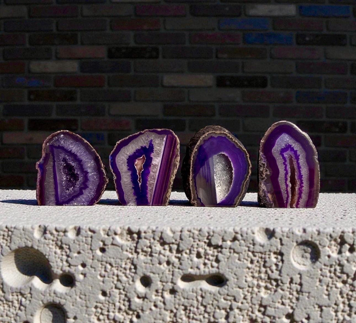 Purple Agate Crystal Slice: Intuition & Spiritual Growth