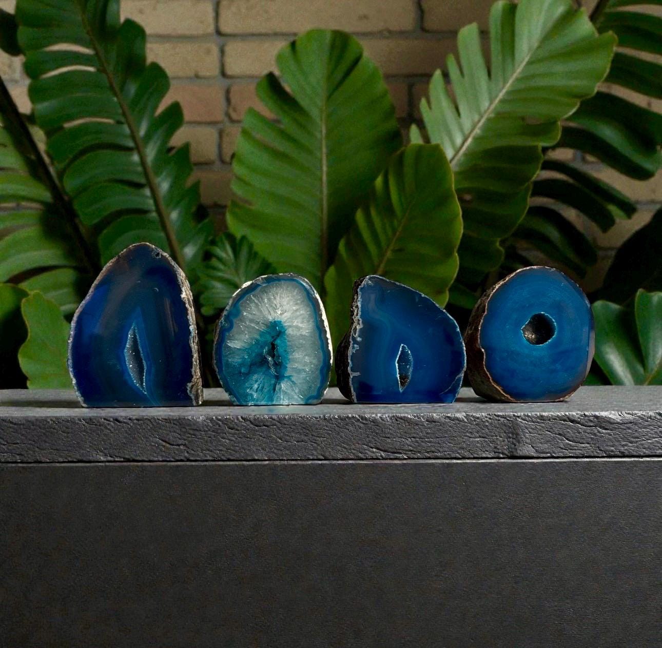 Teal Agate Standing Cut Base: Crystal of Renewal & Balance
