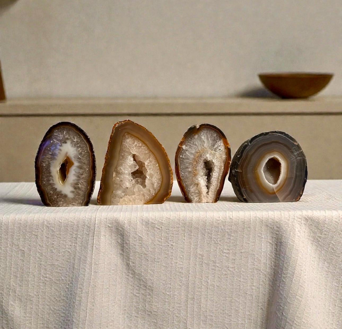 Natural Agate Crystal Slice: Standing Display Piece