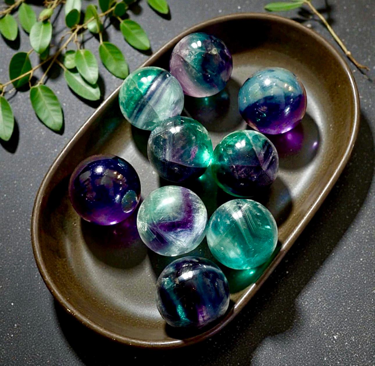 Rainbow Fluorite 35mm Sphere – Clarity, Balance & Calm