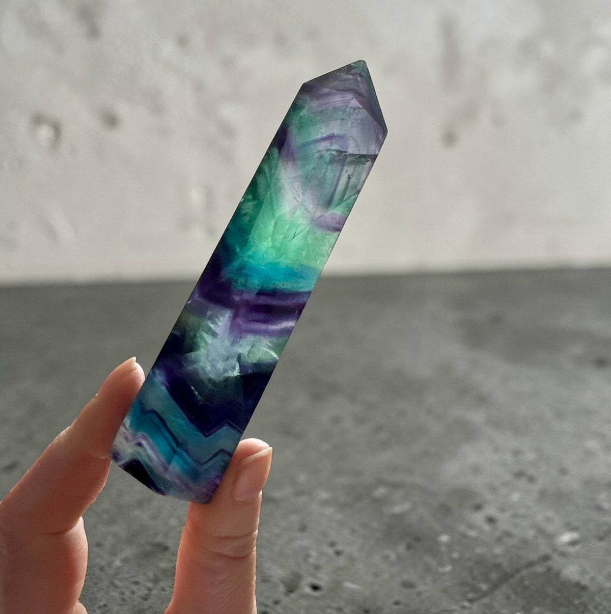Large Rainbow Fluorite Crystal Tower 120mm-140mm– High-Grade Fluorite Clarity & Focus
