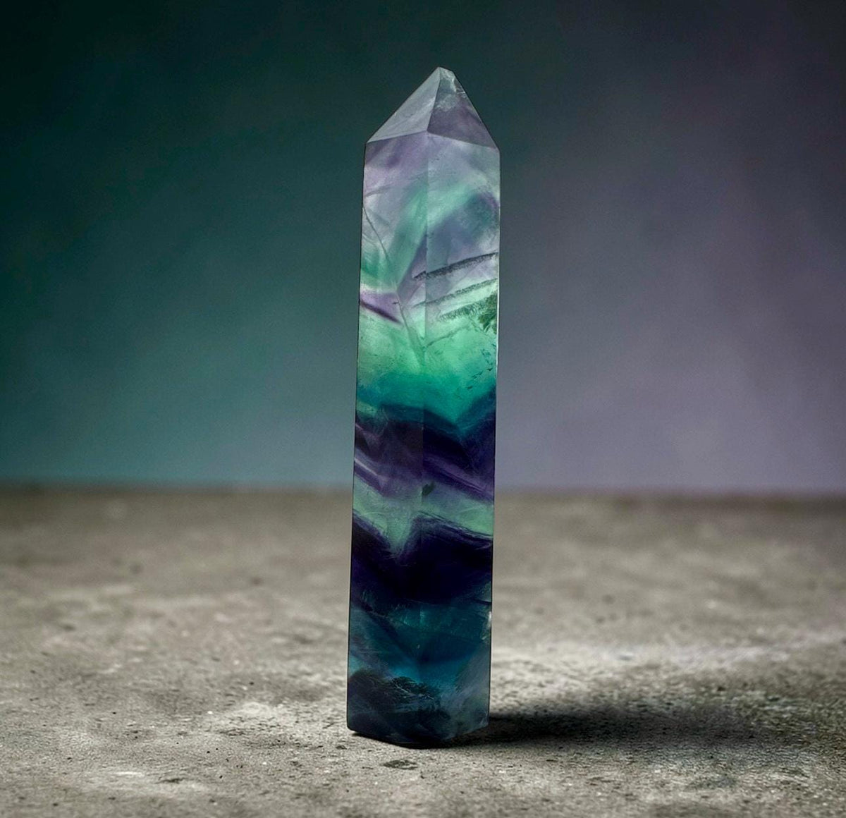 Large Rainbow Fluorite Crystal Tower 120mm-140mm– High-Grade Fluorite Clarity & Focus