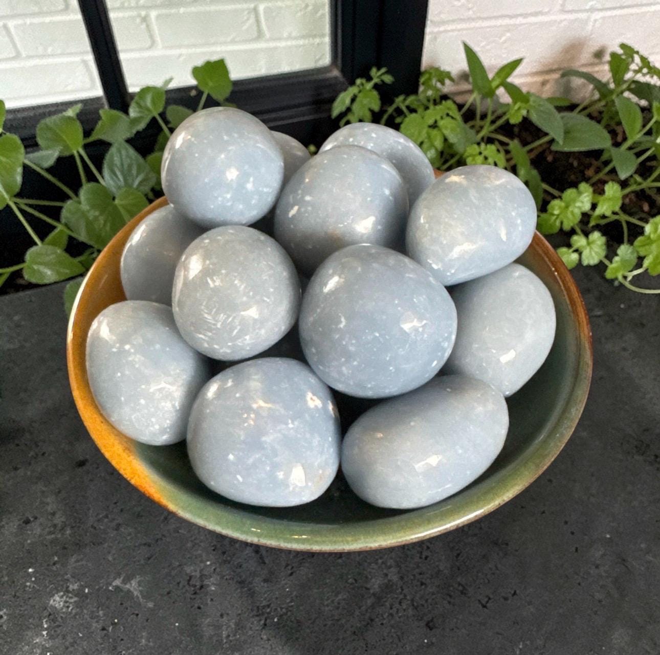 Angelite Tumble Stone – Peace, Serenity & Angelic Connection | Luna by Louise, Crystal Shop UK