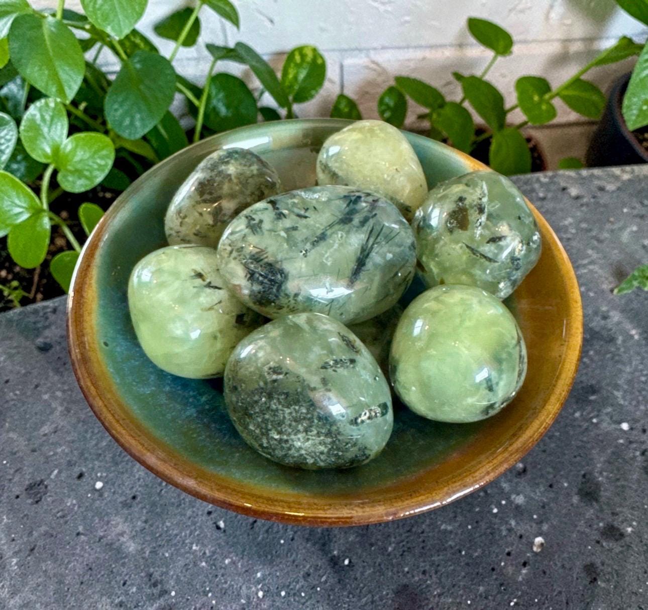 Prehnite Tumble Stone: Heart Healing Crystal for Calm & Spiritual Growth
