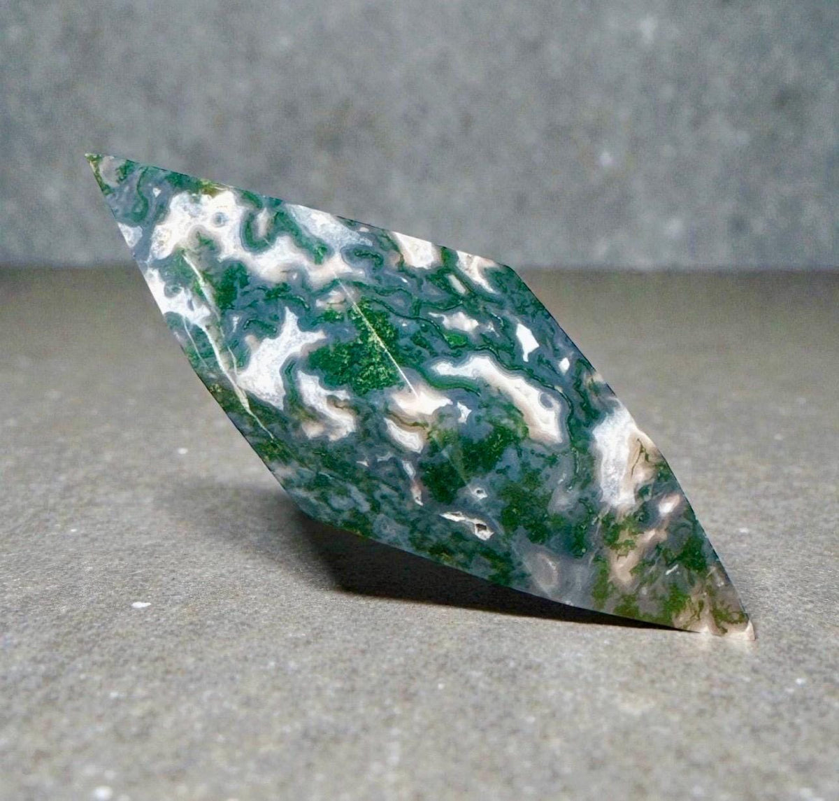 Moss Agate Prism: Unique Crystal Free Form