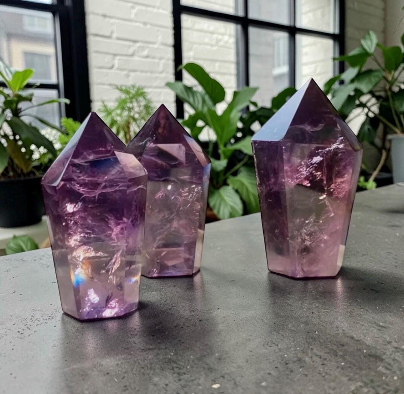 Bahia Amethyst Dragon Tooth Obelisk Tower. "3-4” Deep Purple, Spiritual Calm