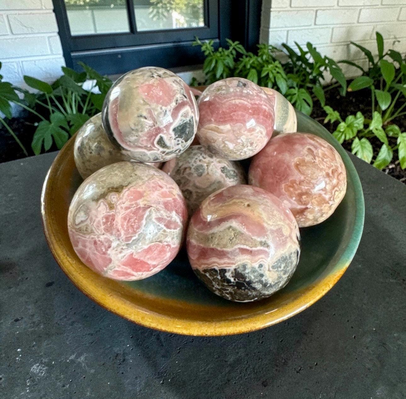 Grade AA Rhodochrosite Mini Sphere: Emotional Healing Crystal 22mm-34mm