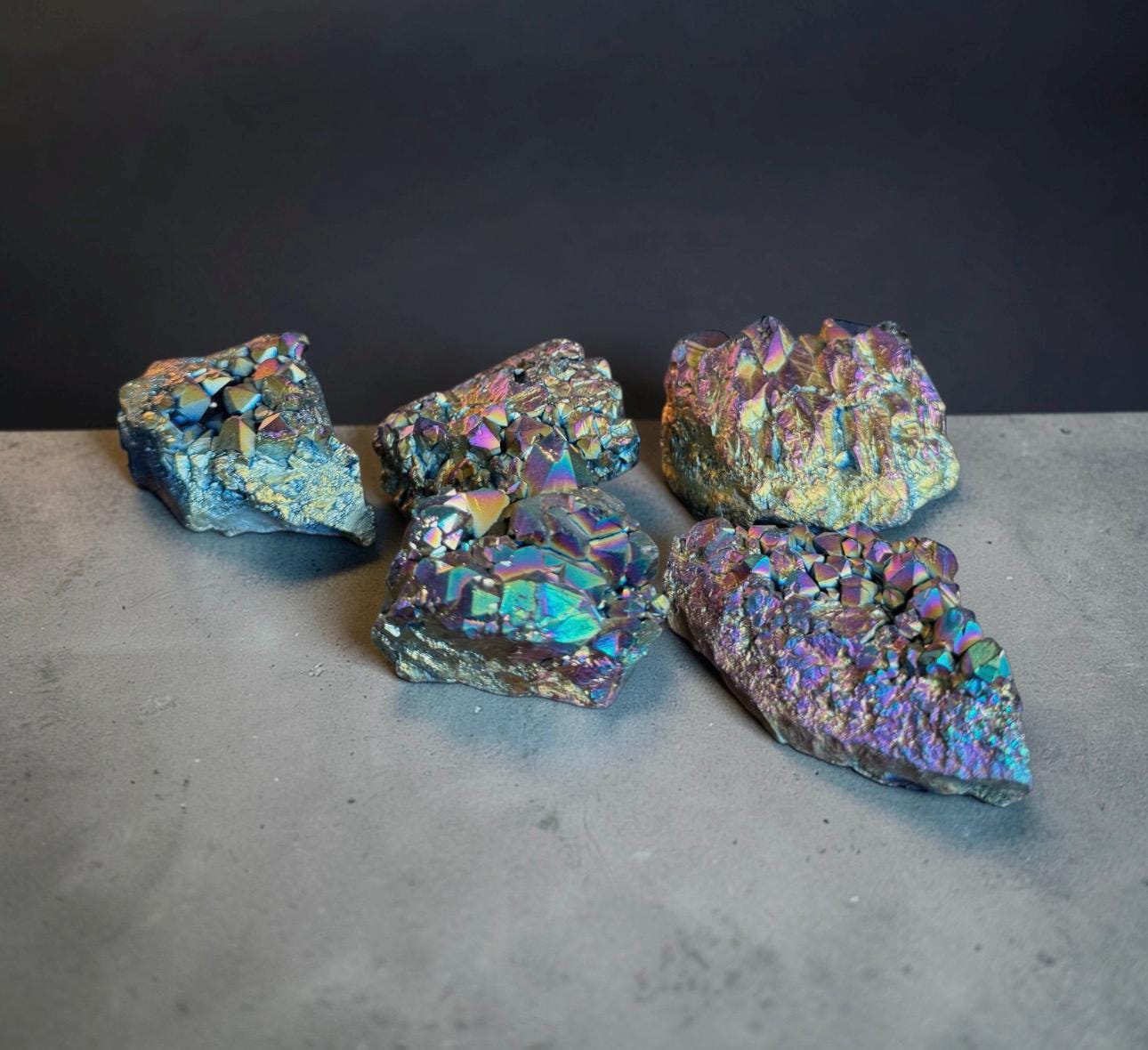 Titanium Aura Amethyst Cluster: High-Energy Spiritual Crystal