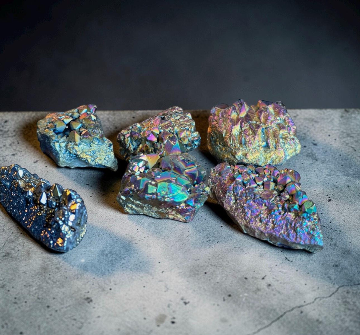 Titanium Aura Amethyst Cluster: High-Energy Spiritual Crystal