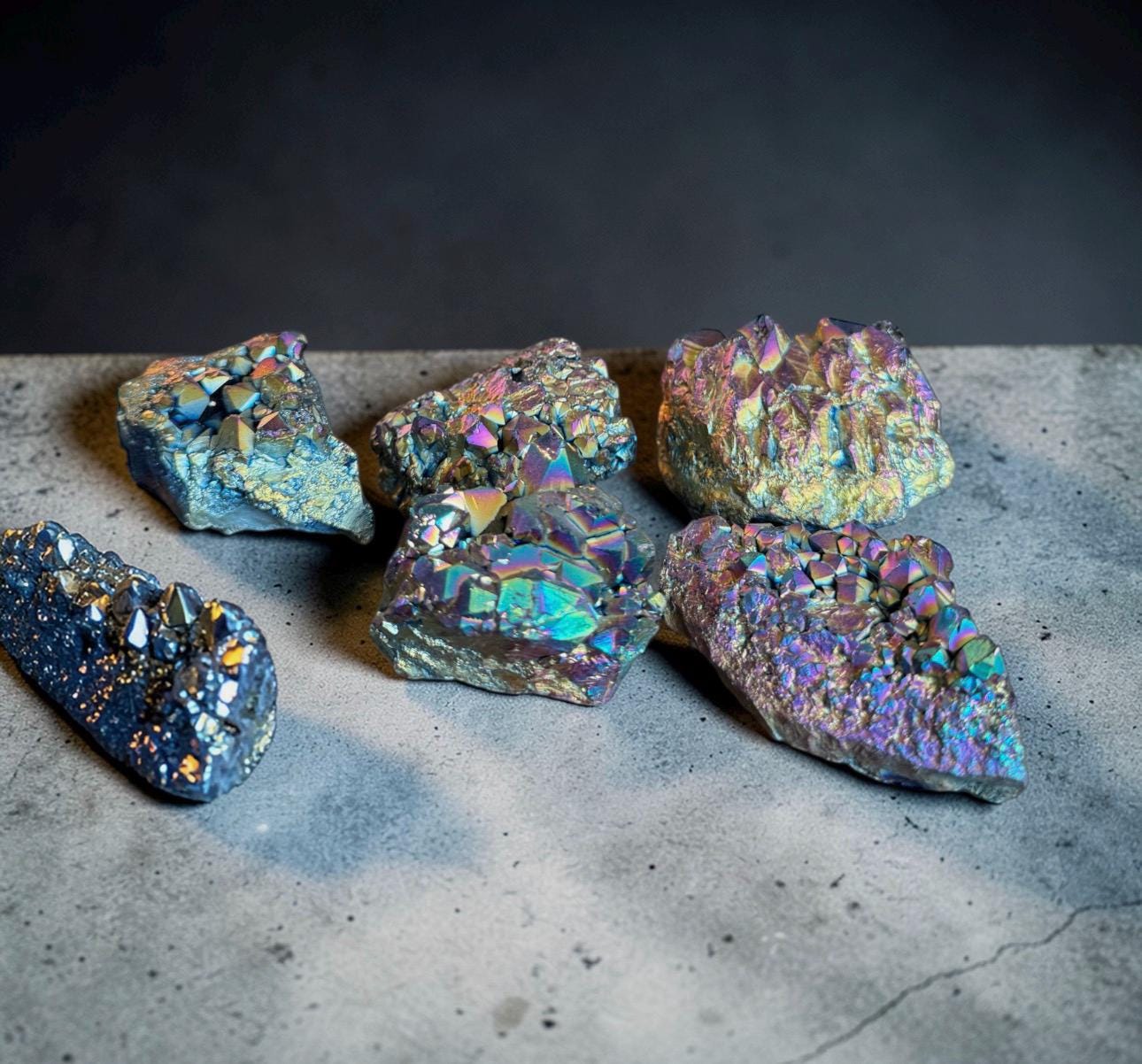 Titanium Aura Amethyst Cluster: High-Energy Spiritual Crystal